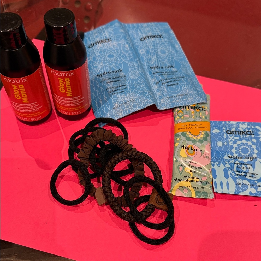 amika Hair Care Set with Blue and Black Accents
